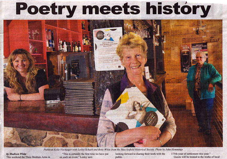 Poetry Meets History article in the Weekender Herald May 1, 2015