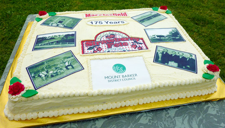 Closeup of the 175th Cake baked by Nancy Bradbury