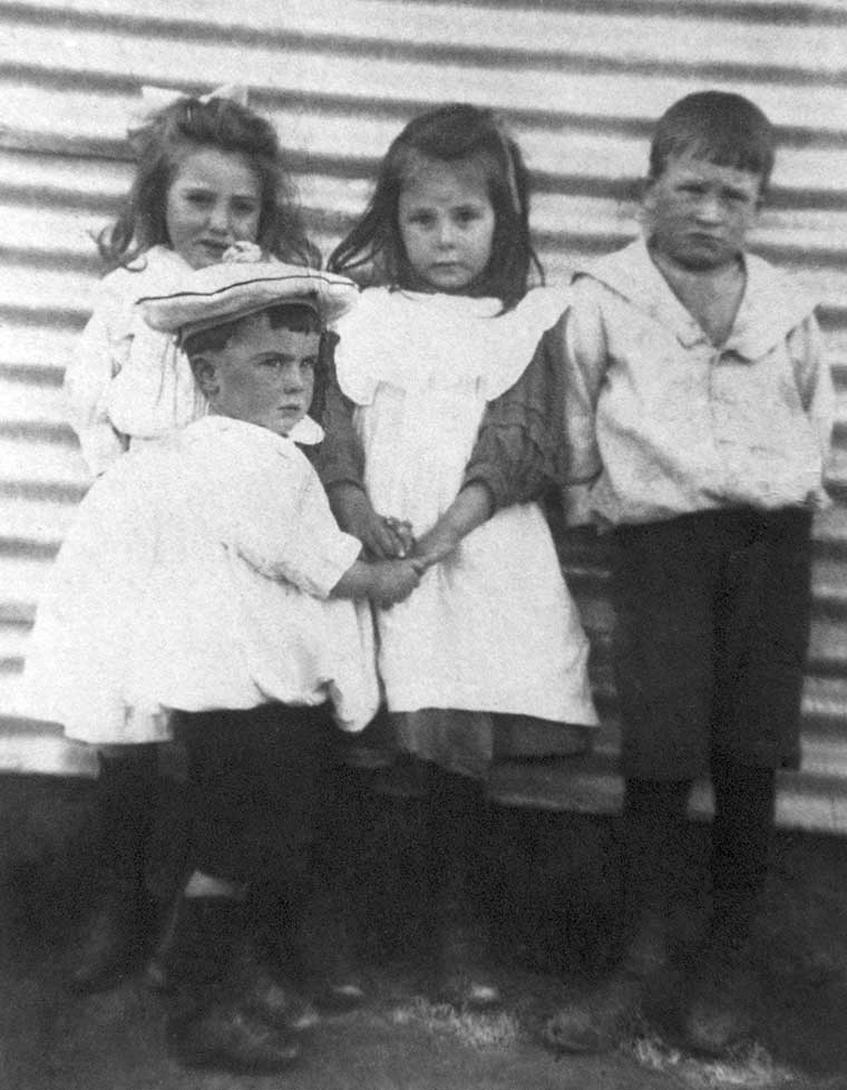 Sylvia, George, Ted Dugmore Paris Creek School