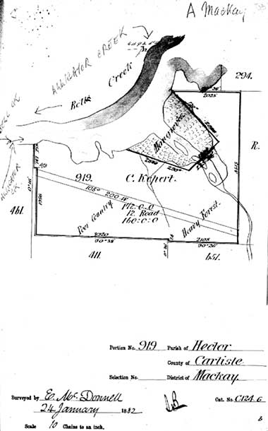 Charles Alexandria Kepert's land at Alligator Creek