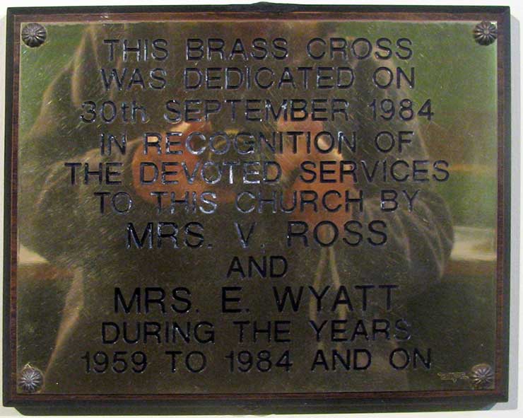 Plaque for Ross and Wyatt