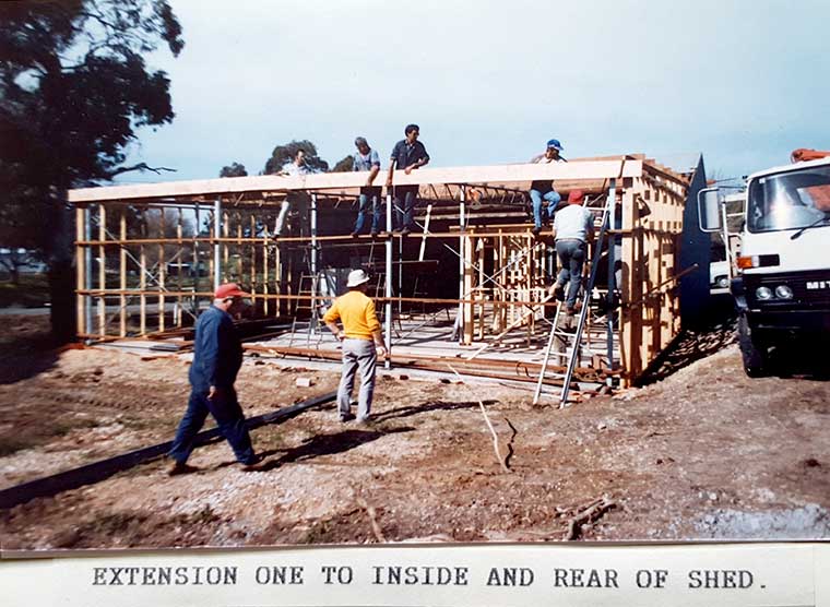 Extension one to inside and rear of shed